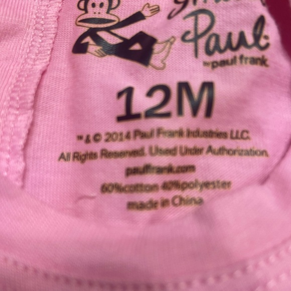 Small Paul long sleeve pink t-shirt with back snaps - Picture 5 of 5